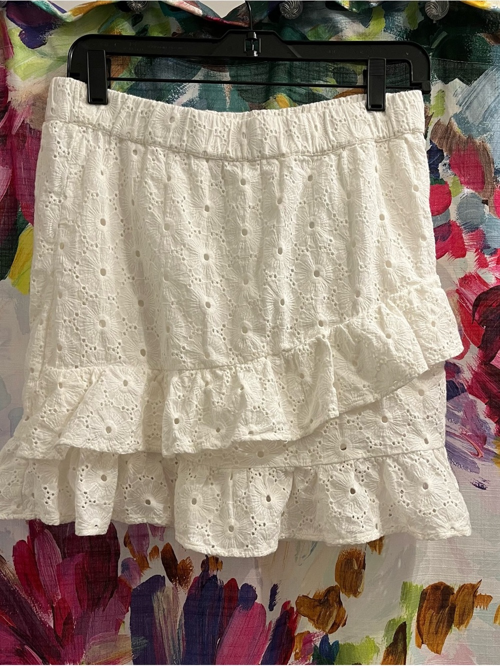 White eyelet skirt